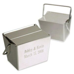 Silver-Plated Lacquer Chinese Takeout Box | Small To Go Box | New In Box (NIB)
